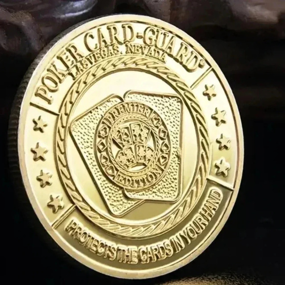 Poker Card Guard Metal Souvenir Chip Coin Poker Game..NWT.. - Picture 3 of 4